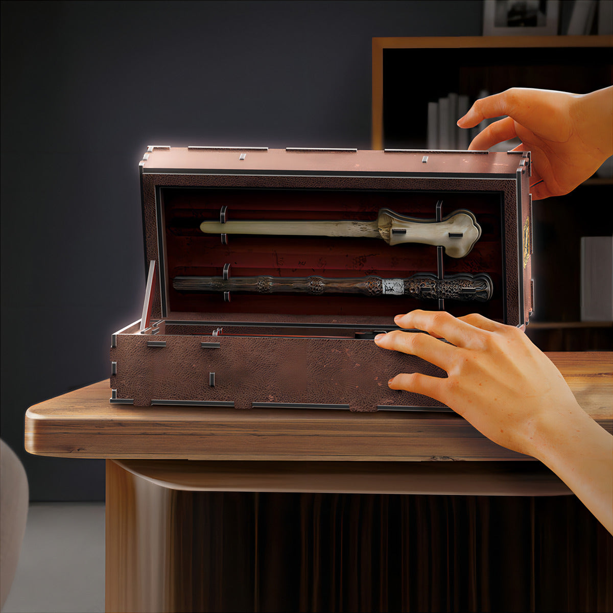 4d Build, Conjunto De 4 Varitas De Harry Potter En Estuche, Kit De Maqueta En 3d Con 58 Piezas. Regalos Y Decoración De Escritorio Para Fans De Harry Potter, Rompecabezas Para Mayores De 12 Años.