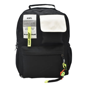 Mochila Escolar Lluvia Negra Poliéster Con Bolsillo Para Botella