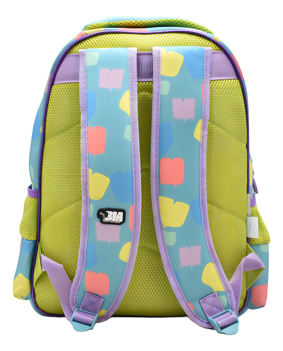 Mochila Disney Bia The Best Meme Estampado Tornasol Primaria 0380 Atm Color Amarillo/azul