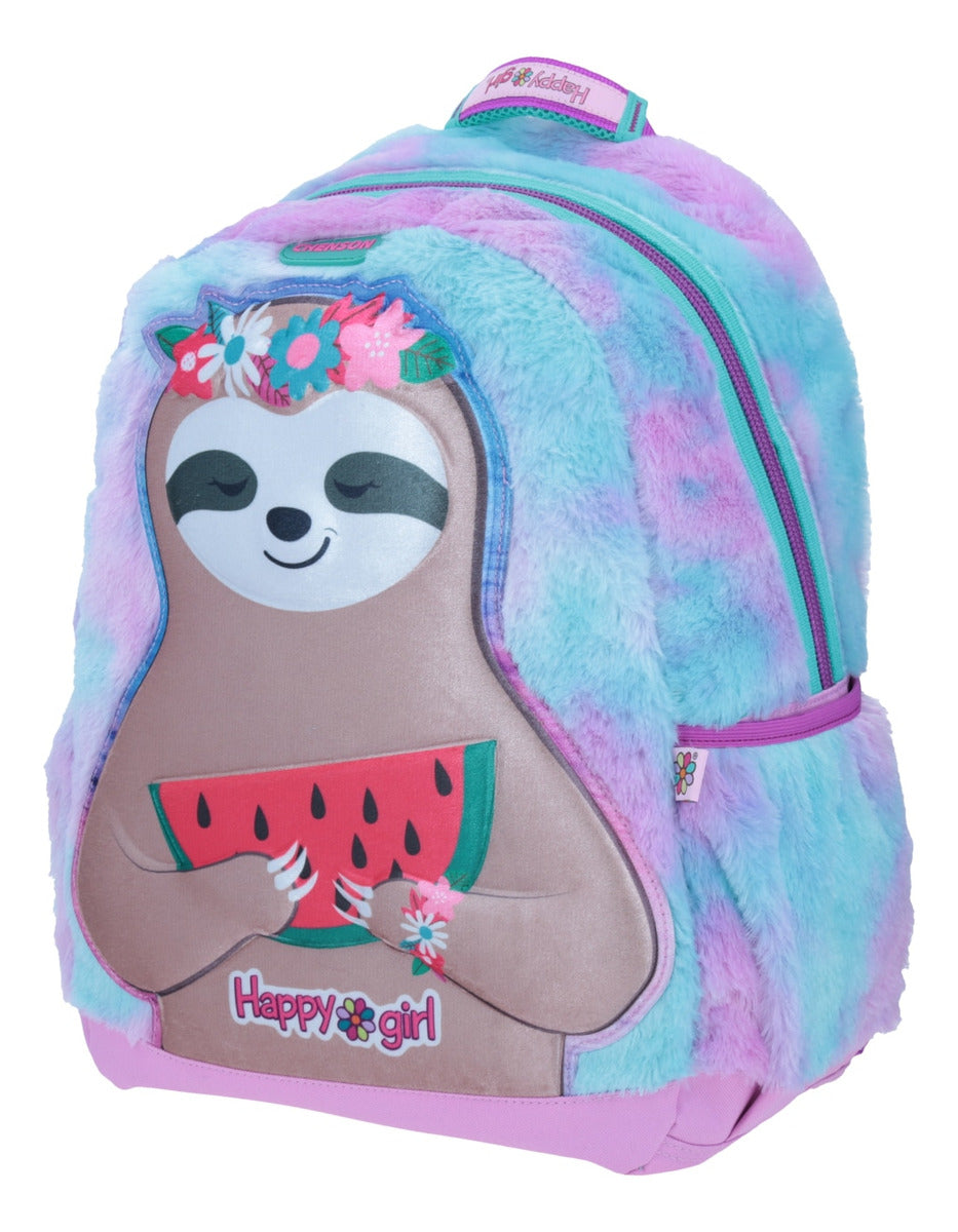 Mochila Grande Chenson Perezoso Peluche Happy Girl Loty Color Lila