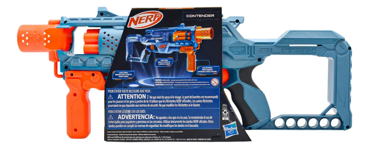 Nerf Elite 2.0 Contender 6 Dardos Pack 3 Piezas Hasbro Azul