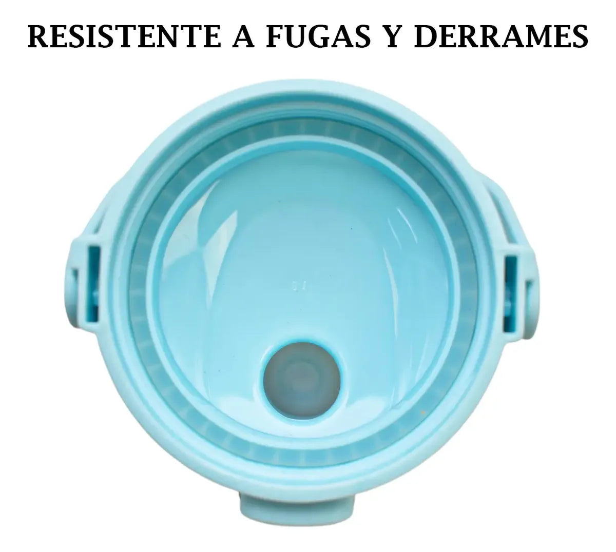Vista interior de la tapa turquesa de la botella Arcoíris.