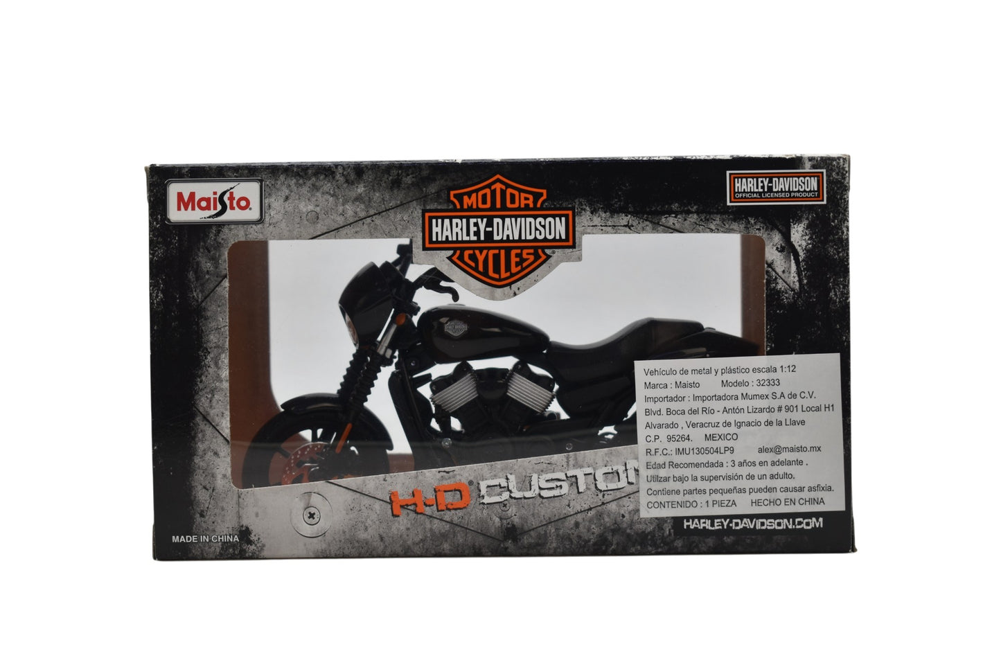 Harley Davison 2015 Harley Street 750 Escala 1:12 Maisto Cf