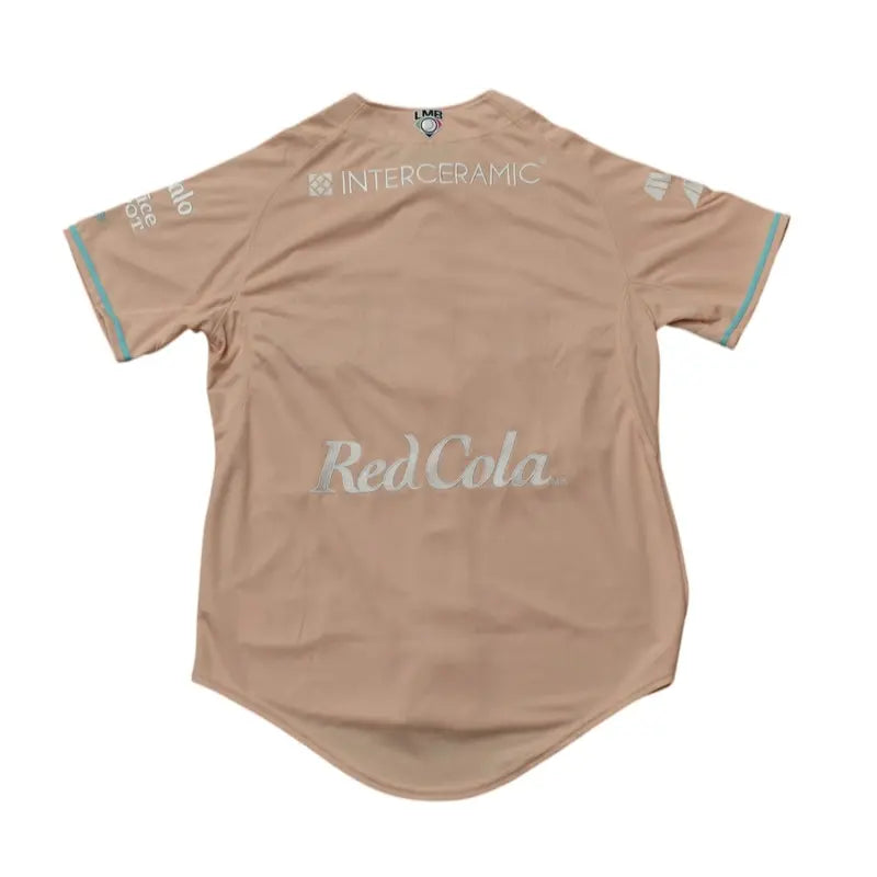 New Era Playera Diablos Color Durazno Pastel Talla M con Logos Diseño Suave y Agradable para Ocasiones Casuales
