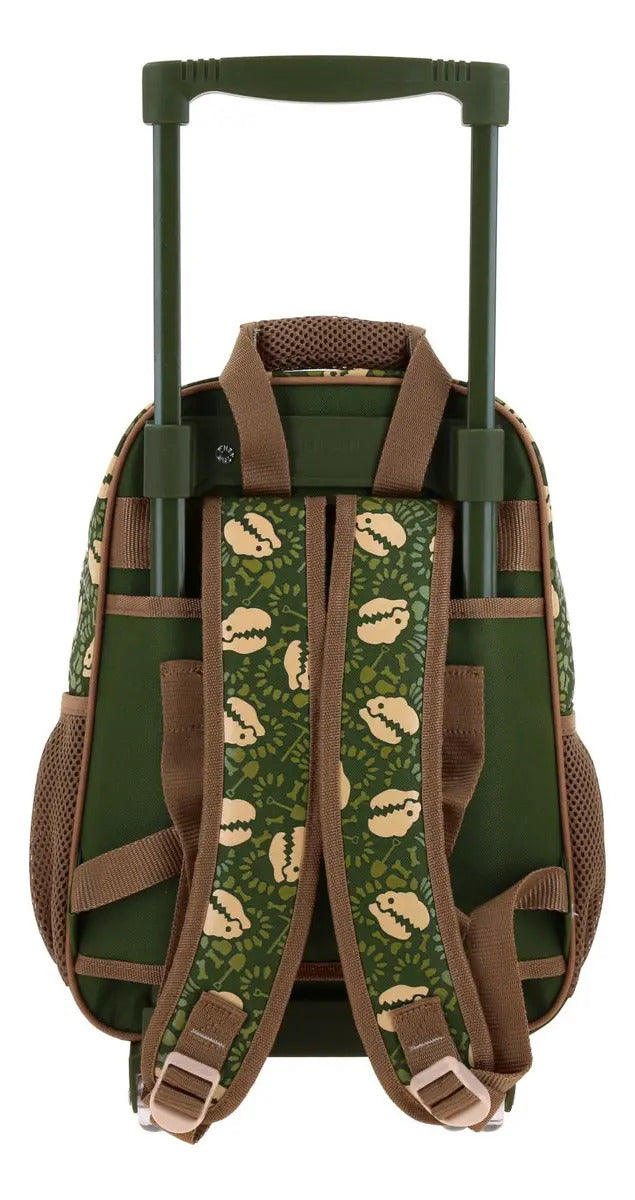 Mochila Con Ruedas Dino Land T Rex Relieve Kinder Chenson