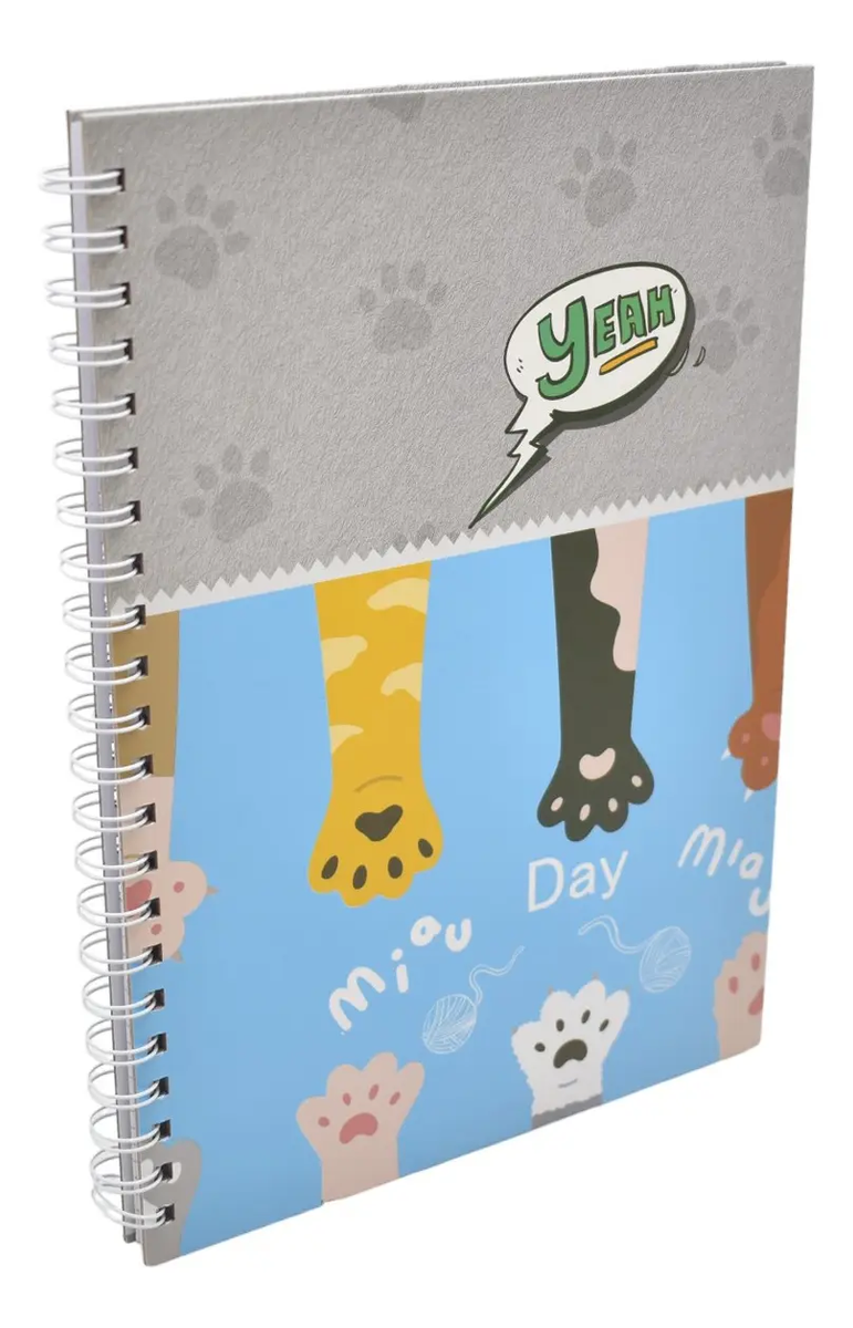 Cuaderno Tapa Dura Cuadricula 80 Hojas Pata Gato Sm24esl512