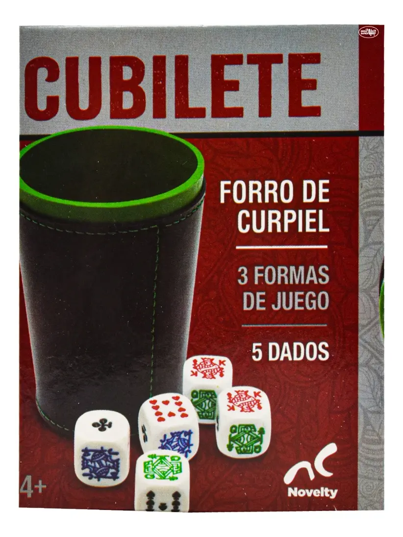 Cubilete Forrado De Curpiel 5 Dados Novelty