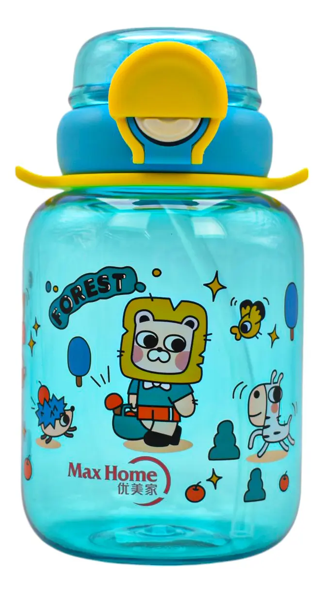 Botella Con Animalitos Para Niño 600ml Max Home Sm23coh216