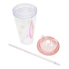 Vaso Plastico Tapadera De Rosca Y Popote Gato Sm22hat280