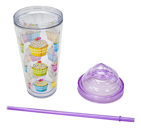 Vaso Plastico Tapadera De Rosca Y Popote Malteada Sm22hat290