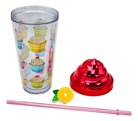 Vaso Plastico Tapadera De Rosca Y Popote Malteada Sm22hat290