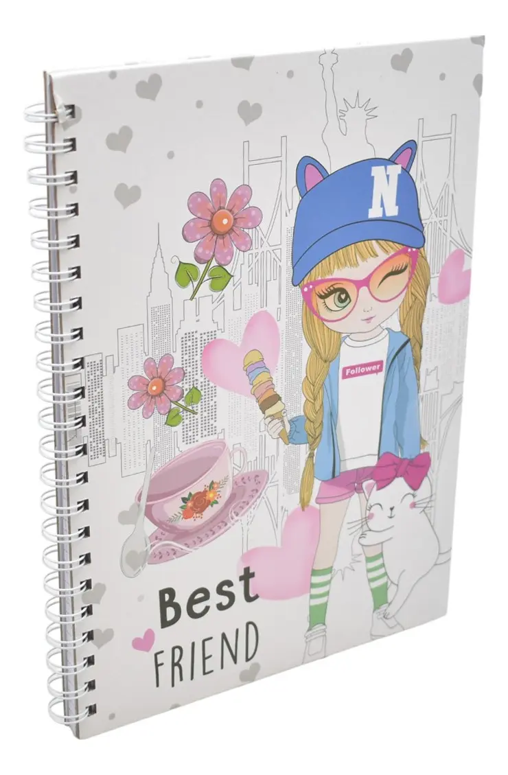 Cuaderno Tapa Dura Cuadricula 80 Hojas Niña Sm24esl518