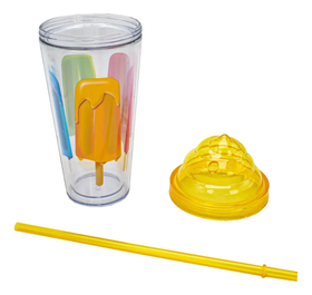 Vaso Plastico Tapadera De Rosca Y Popote Malteada Sm22hat290