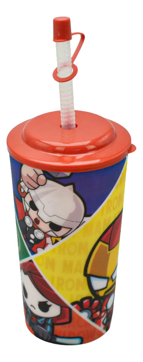 Vaso Lenticular Avengers 5 Personajes Pack 12pz Bestway