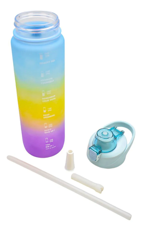 Botella Deportiva Con Asa Arcoiris Puntos 1100ml Sm22hat272