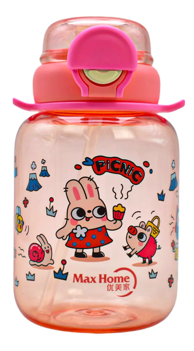 Botella Con Animalitos Para Niño 600ml Max Home Sm23coh216