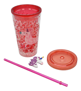 Vaso Doble Pared Gel Enfriador Con Luz Unicornio Sm22hat256