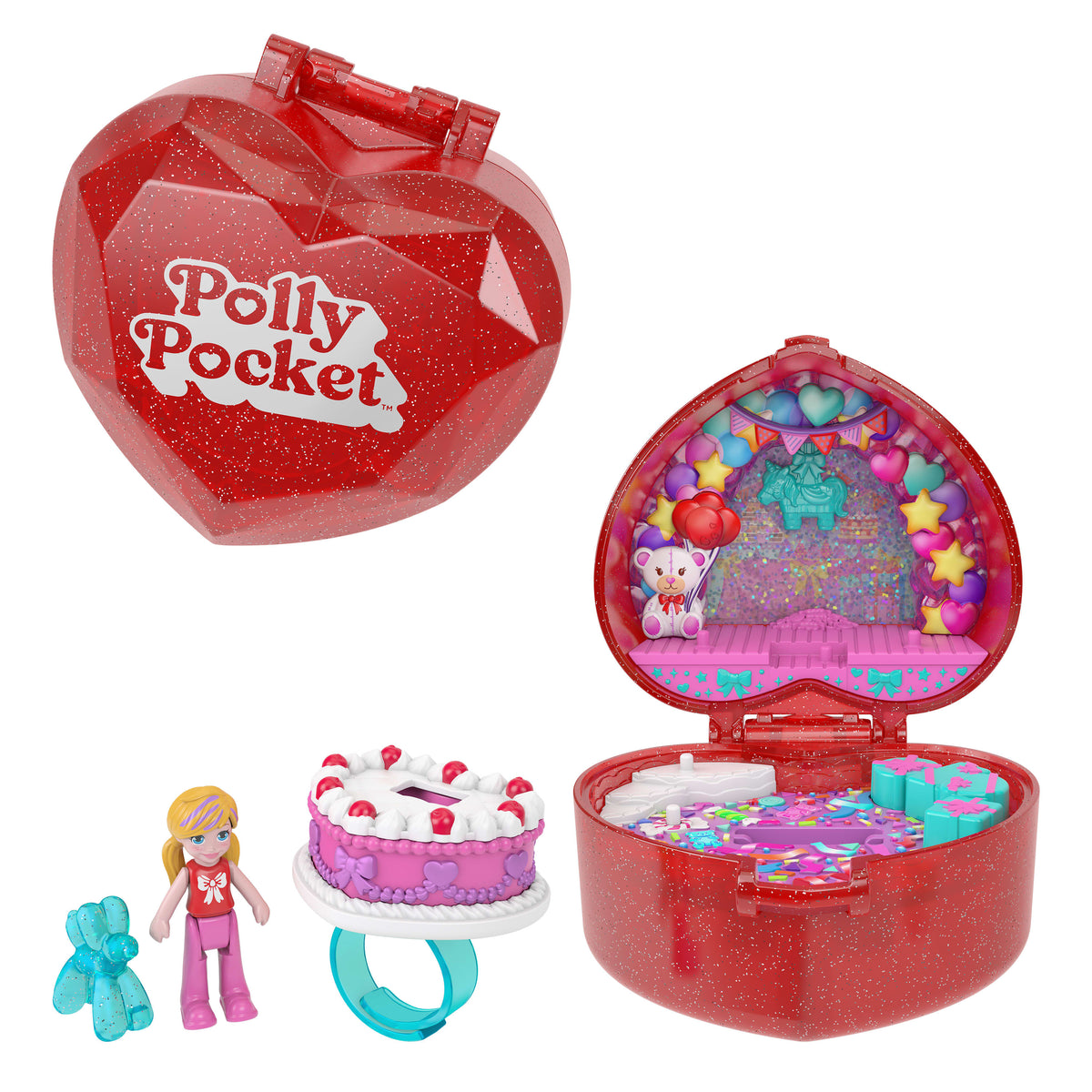 Polly Pocket 80 Aniversario Set Cumpleaños Corazon Mattel — foto del fabricante