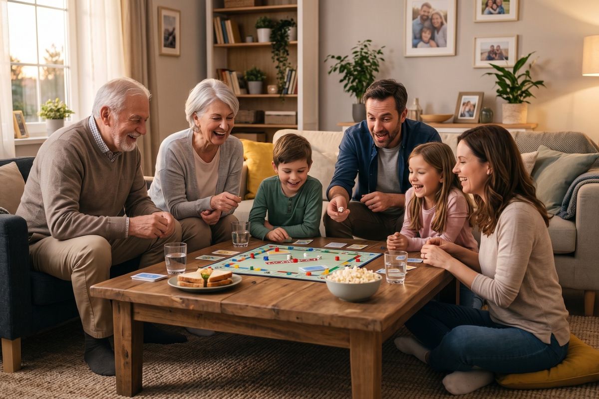 Juegos de mesa disfrutando en familia 