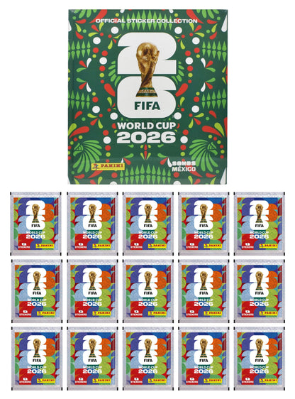 Copa Mundial Fifa 2026 Pack 15 Sobres Y Album Duro Panini Mundial Fifa 2026