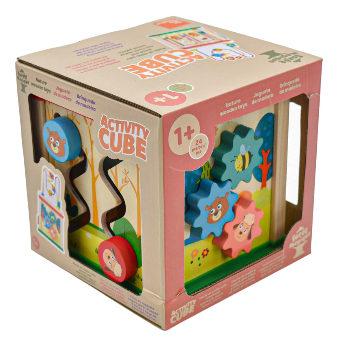 Cubo De Actividades De Madera 24 Piezas The Play Initiative Multicolor