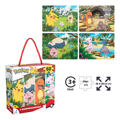Rompecabezas 4 En 1 Pokémon