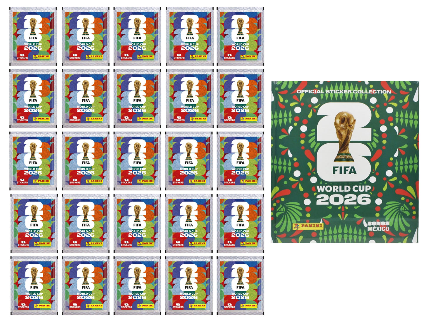 Copa Mundial Fifa 2026 Pack 25 Sobres Y Album Duro Panini