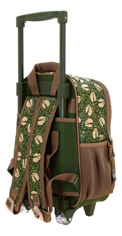 Mochila Con Ruedas Dino Land T Rex Relieve Kinder Chenson