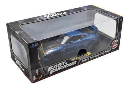 Fast And Furious Brian 2009 Nissan Gt-r Con Luz 1:18 Jada Cf Azul