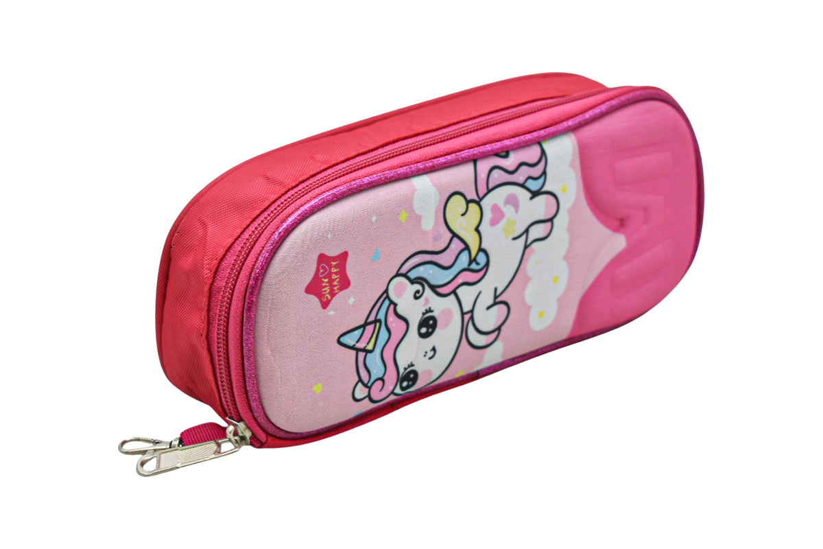 Mochila Con Ruedas Lonchera Y Lapicera Unicornio Sun Happy Sin Luz Primaria Con Detalle