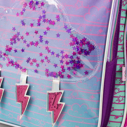 Mochila Happy Girl Be Strong Nube Glitery Primaria Chenson