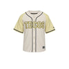 Playera Tecos de Béisbol para mujer en Color Crema con Detalles en Negro Talla M New Era