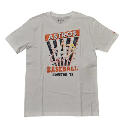 Playera Astros Houston TX Color Blanco Con Estampado Naranja y Azul Talla M  New Era