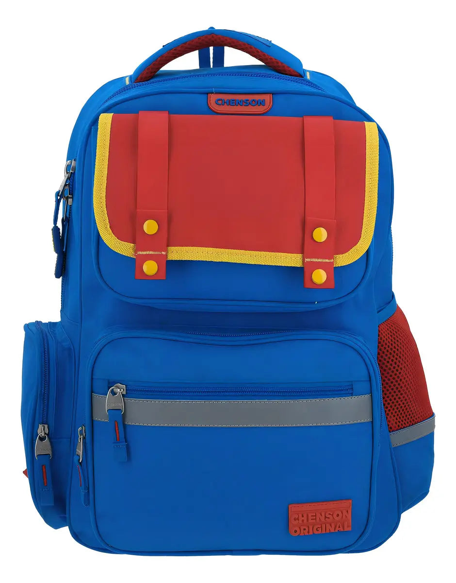 Mochila Strong Con Porta Laptop Lisa Azul Primaria Chenson
