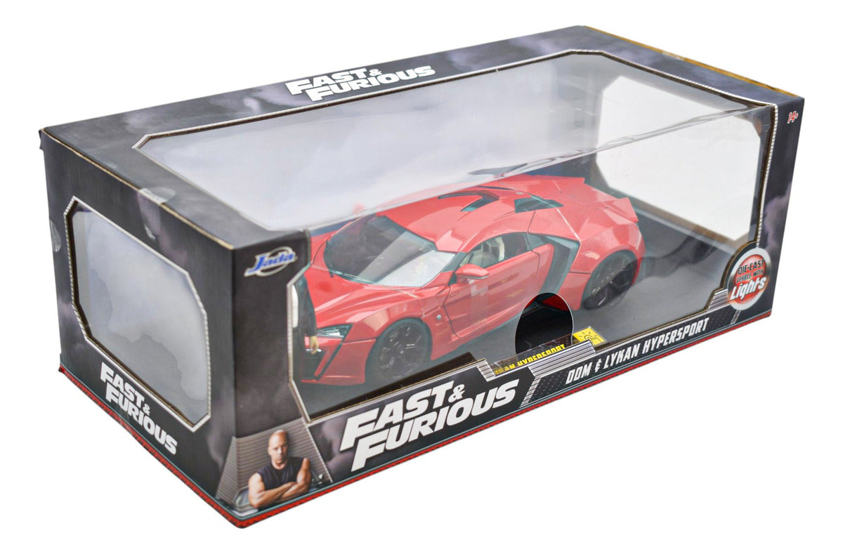 Fast And Furious Dom Lykan Hypersport Con Luz 1:18 Jada Cf Rojo