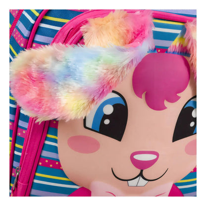Mochila Happy Girl Conejo 3d Orejas Suaves Primaria Chenson