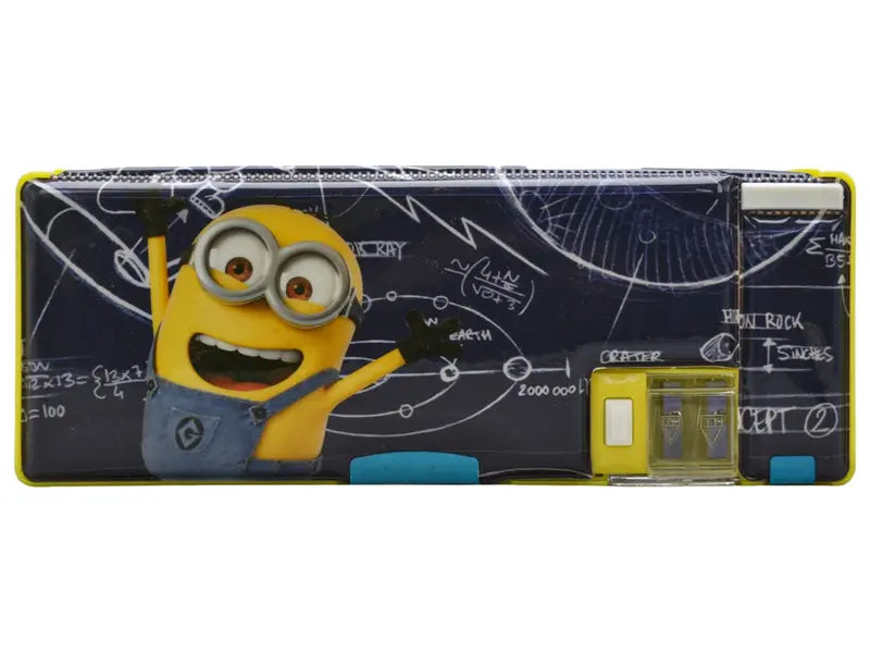 Lapicera Minion Diseño Matemático Con Sacapuntas Funcional Pack 2pz  Ruz