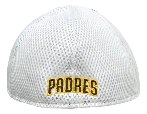 New Era Gorra San Diego Padres MLB Repreve 39thirty Talla Mediana Blanco Bordado Estructura Reciclada Accesorio Moderno y Sostenible