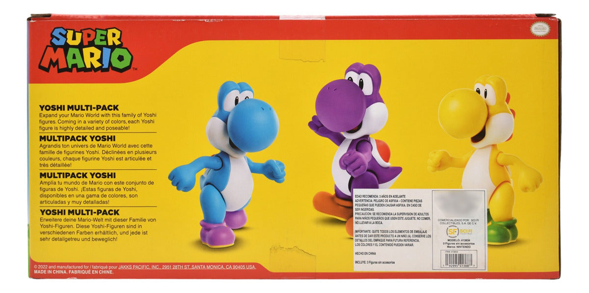 Super Mario Multipack Yoshi Amarillo Morado Celeste Jakks Cd
