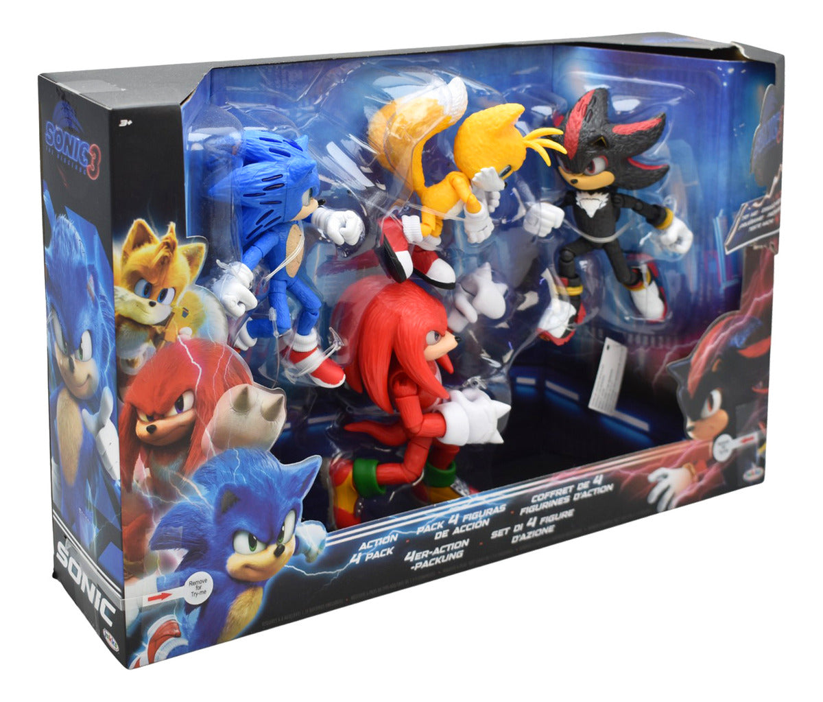 Sonic 3 Pack 4 Figuras De Accion Luz 12cm Jakks Pacific Cf