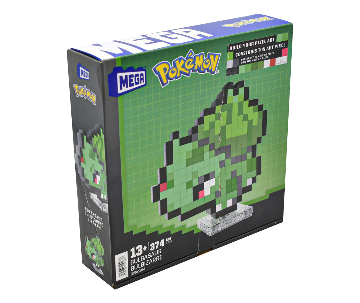 Mega Pokémon Bulbasaur Pixel Art Hth75 Mattel 374 Pzas Cf