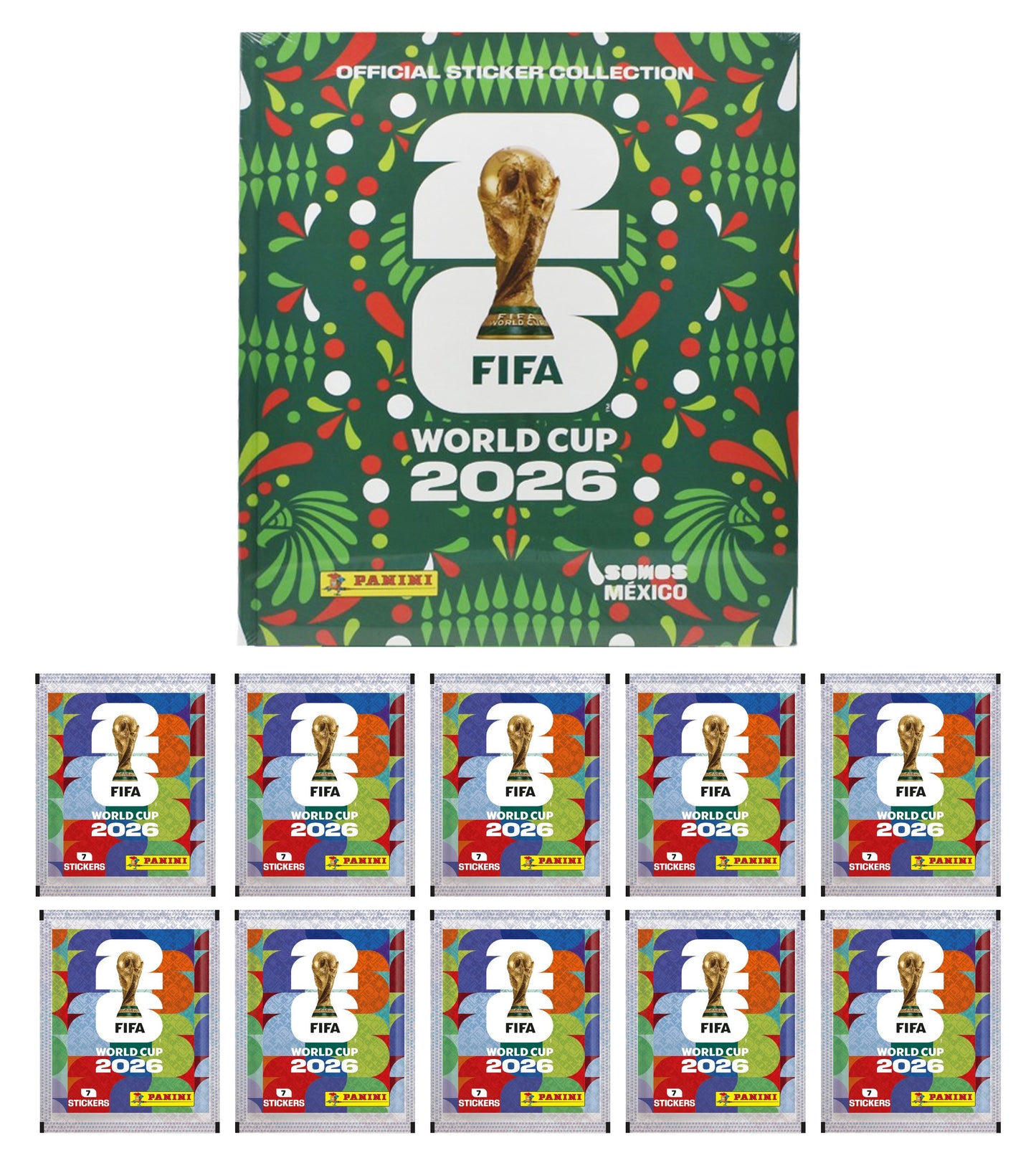 Copa Mundial Fifa 2026 Pack 10 Sobres Y Album Duro Panini