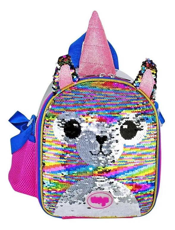 Mochila Y Lonchera Unicornio Lentejuela Primaria Wilys