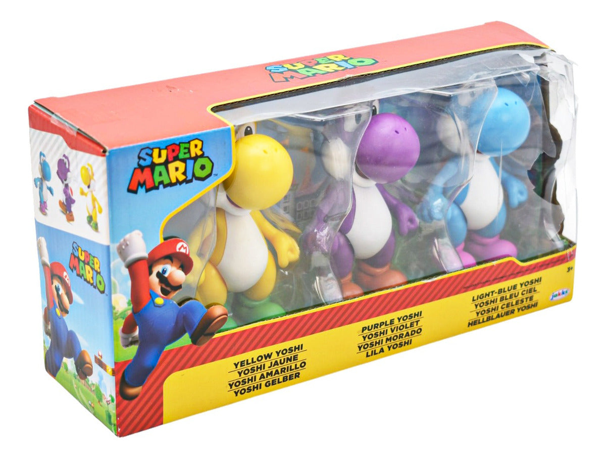 Super Mario Multipack Yoshi Amarillo Morado Celeste Jakks Cd