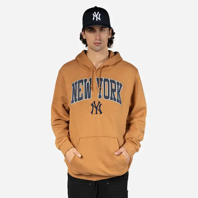 New Era Sudadera New York Yankees Con Capucha Café Talla XL Para Fans Deportivas Cómoda Y Versátil Ideal Para Uso Diario