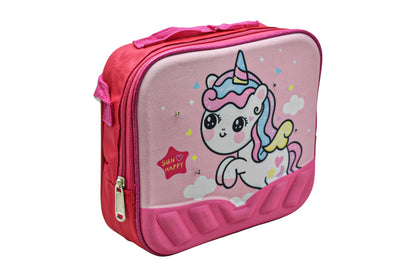 Mochila Con Ruedas Lonchera Y Lapicera Unicornio Sun Happy Sin Luz Primaria Con Detalle