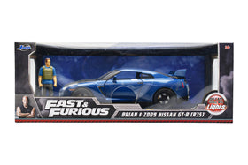Fast And Furious Brian 2009 Nissan Gt-r Con Luz 1:18 Jada Cf Azul
