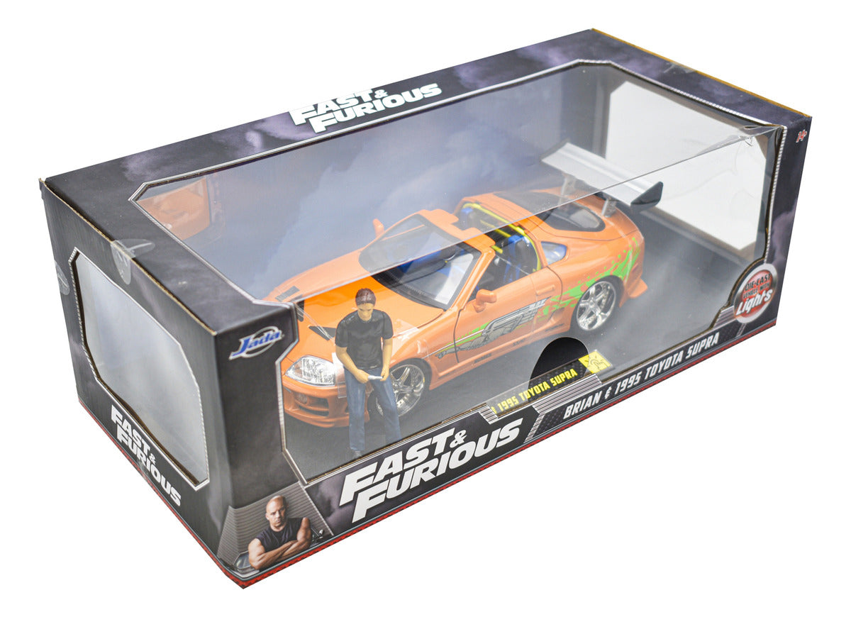 Fast And Furious Brian 1995 Toyota Supra Luz 1:18 Jada Cf Naranja