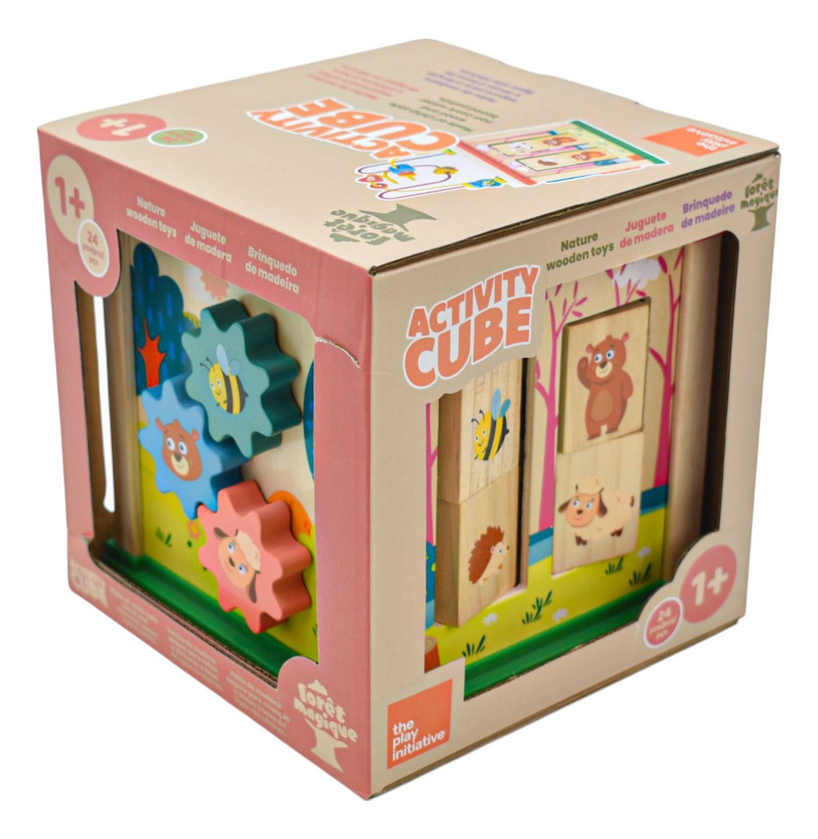 Cubo De Actividades De Madera 24 Piezas The Play Initiative Multicolor