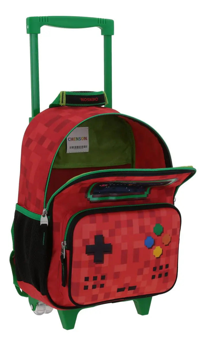 Mochila Con Ruedas Gaming Galaga Estampado 3d Kinder Chenson